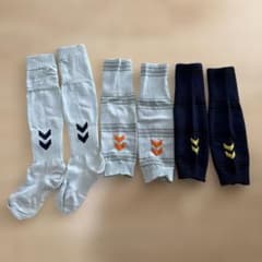 HUMMEL サッカーソックス 3足セット グレー　ネイビーのサムネイル