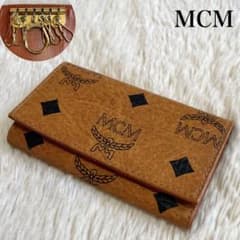 極美品 MCM エムシーエム ヴィセトス キャメル 6連キーケース PVC