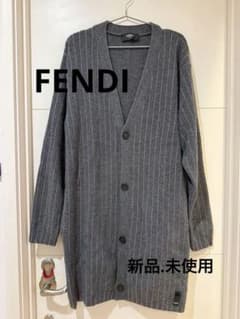 FENDI ストライプ柄 ニットカーディガン グレー - メルカリ