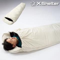 X-Shelter フード付き寝袋 クリーム色のサムネイル