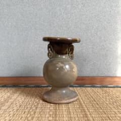 【花】唐津　朝鮮唐津　江戸中期　骨董　アンティーク　古美術　レトロ 古唐津 九州民窯 仏花器 花器 江戸時代 初期伊万里 古薩摩 古美術 骨董