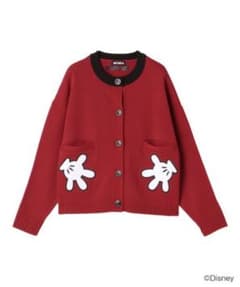 MARY QUANT ディズニー ミッキー カーディガン 赤 M 限定 美品のサムネイル