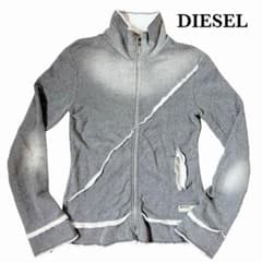 02ss DIESEL archive ダメージジップアップスウェット Y2K