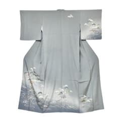 訪問着 正絹 七五三 手描友禅 ブルーグレー 新古品 №ymk0236 - メルカリ