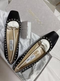 JIMMY CHOO ブラック フラットシューズのサムネイル