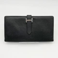 エルメス　ベアン　スフレ　エプソン　ノワール　長財布　シルバー金具　748 エルメス ベアンスフレ 長財布 ノワール/シルバー金具 (HERMES/長財布