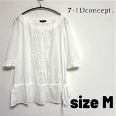 【7-IDconcept.】 チュニック　ホワイト　薄手　レース