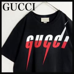 超高級モデル☆ブレードロゴ】グッチ ロゴプリント Tシャツ 半袖 入手 