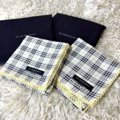 新品】BURBERRY チェック柄ハンカチ 2点セット - メルカリ