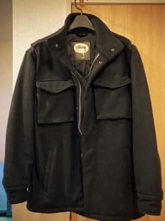 OLD STUSSYウールジャケット M-65 ミリタリーコート黒 - メルカリ