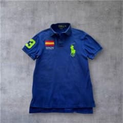 y2k ラルフローレン ポロシャツ ビッグポニー SWAG スペイン国旗 
