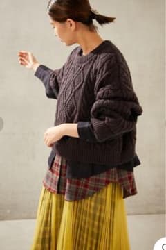 【SUM1 STYLE（スミ スタイル）】チェックシャツコンビニットのサムネイル