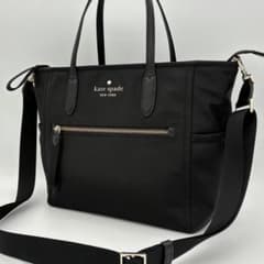 美品☆ケイトスペード チェルシー 2way トートバッグ ナイロン 黒 