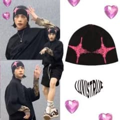 ピンクグラフィックデザインニット帽のサムネイル