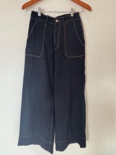 archives ワイドデニムパンツ ネイビー ウエストゴムのサムネイル