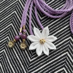 帯飾り紐／帯飾り／飾り紐／浴衣紐／浴衣／つまみ細工／花のサムネイル