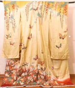 正絹・仮仕立品・振袖・金彩・金駒刺繍・ぼかし染・39.8万円のお品・呉服屋整理品 正絹・仮仕立品・振袖・金彩・金駒刺繍・ぼかし染・39.8万円のお品