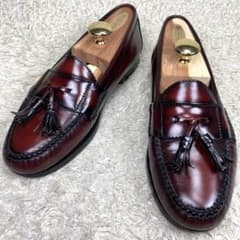 『美品』COLE HAAN タッセルローファー バーガンディ 革靴 レザー 赤 美品』COLE HAAN タッセルローファー バーガンディ 革靴 レザー 赤