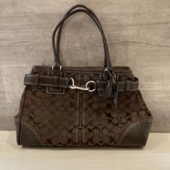 COACH コーチ トートバッグ　シグネチャー　キャンバス　ブラウンのサムネイル
