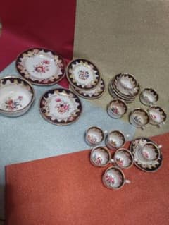 豪華 金彩 コバルトブルー 花柄 ティーセット 22点 ヴィンテージのサムネイル