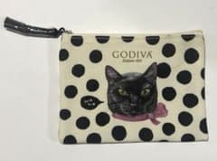 GODIVA オリジナルポーチ 黒猫 ドット - 5