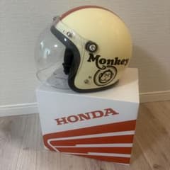 HONDA Monkey ジェットヘルメット アイボリー レッド M - メルカリ