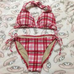 【新品】赤チェック水着【ビキニ】のサムネイル