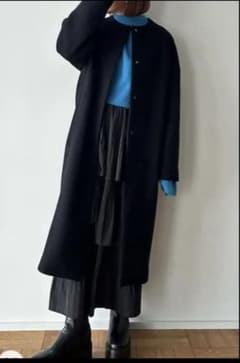 エレンディーク ノーカラーコクーンコート ブラック Sサイズ - メルカリ