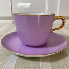 大倉陶園　色蒔き モーニングカップ&ソーサー　ライトパープル　　NO7のサムネイル