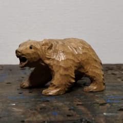 昭和レトロ 北海道 民藝 アイヌ 木彫熊 ガラス目 古道具 オブジェ