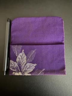 ハンドメイド 和装小物 ポーチ 紫 花柄のサムネイル