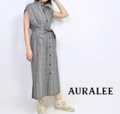 超美品☆AURALEE |オーラリー GLEN CHECK ワンピース ジレ - メルカリ