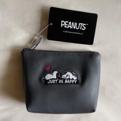 PEANUTS グレー ポーチ Just Be Happyのサムネイル