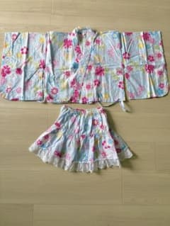 キッズ 浴衣ドレス 120cm 花柄 レースのサムネイル