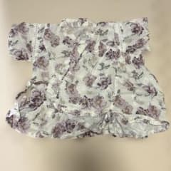 ベビー甚平 浴衣　女の子 花柄 フリル 90のサムネイル