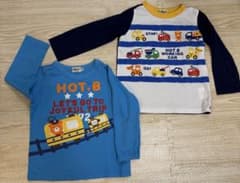 ミキハウス　ホットビスケッツ長袖Tシャツ 2枚セット 100のサムネイル