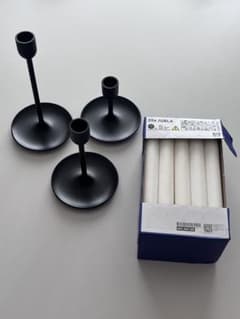 IKEA 黒いキャンドルスタンド3個 と JUBLAキャンドル20本セットのサムネイル