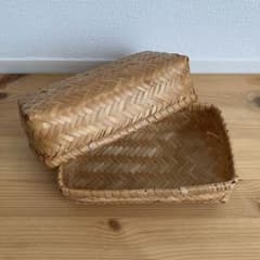 竹かご 蓋付き 小物入れ バスケット 弁当箱 - メルカリ