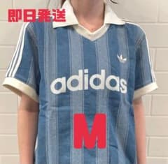 ラスト1点⭐️新品M⚪︎adidas デニム サッカー ジャージ Tシャツ