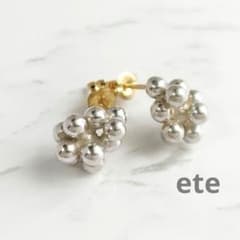ete　エテ　ピアス　シルバー×K18　コンビ　粒粒 ete エテ ピアス シルバー×K18 コンビ 粒粒 - メルカリ