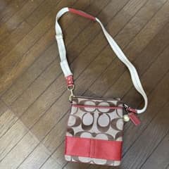 Coach ショルダーバッグ サコッシュ ブラウン/レッドのサムネイル