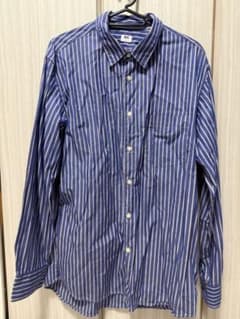UNIQLO 青と白のストライプシャツ Lのサムネイル