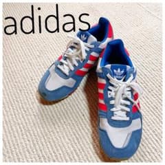 adidas レディーススニーカー 青赤白24cm