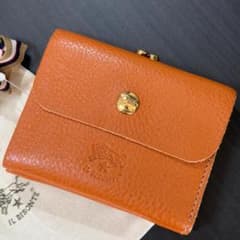 新品未使用】イルビゾンテ 二つ折り がま口 財布 キャラメル キャメル