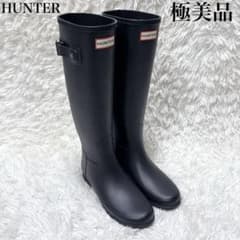 極美品✨Hunter ハンター 長靴 ロング トールブーツ 37 ネイビー
