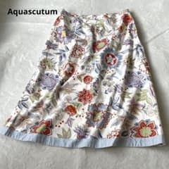 Aquascutum コットンスカート　花柄　総柄　サイズ13 日本製のサムネイル
