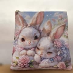 フラットポーチ うさぎ柄 両面パネル ❤️ハンドメイド - メルカリ