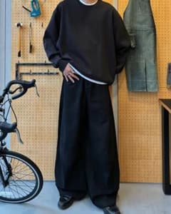 【yolo】バルーンワイドレッグデニムパンツ RR5015 ブラック XLのサムネイル