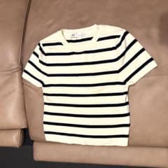 ZARA ボーダー柄 半袖ニットのサムネイル