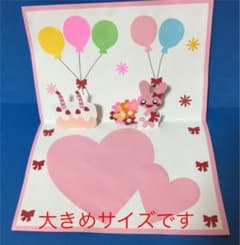 誕生日、ハッピーバースデーメッセージカードうさぎさんのサムネイル